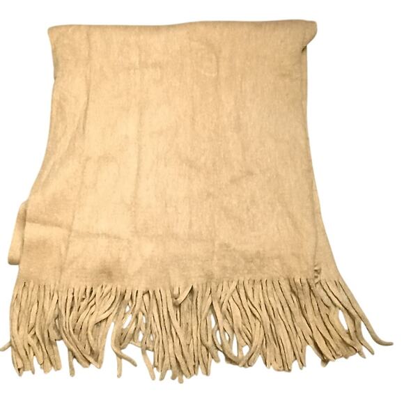 Steve Madden One Size Beige Brown Soft Blanket Fringe Scarf - Picture 1 of 2